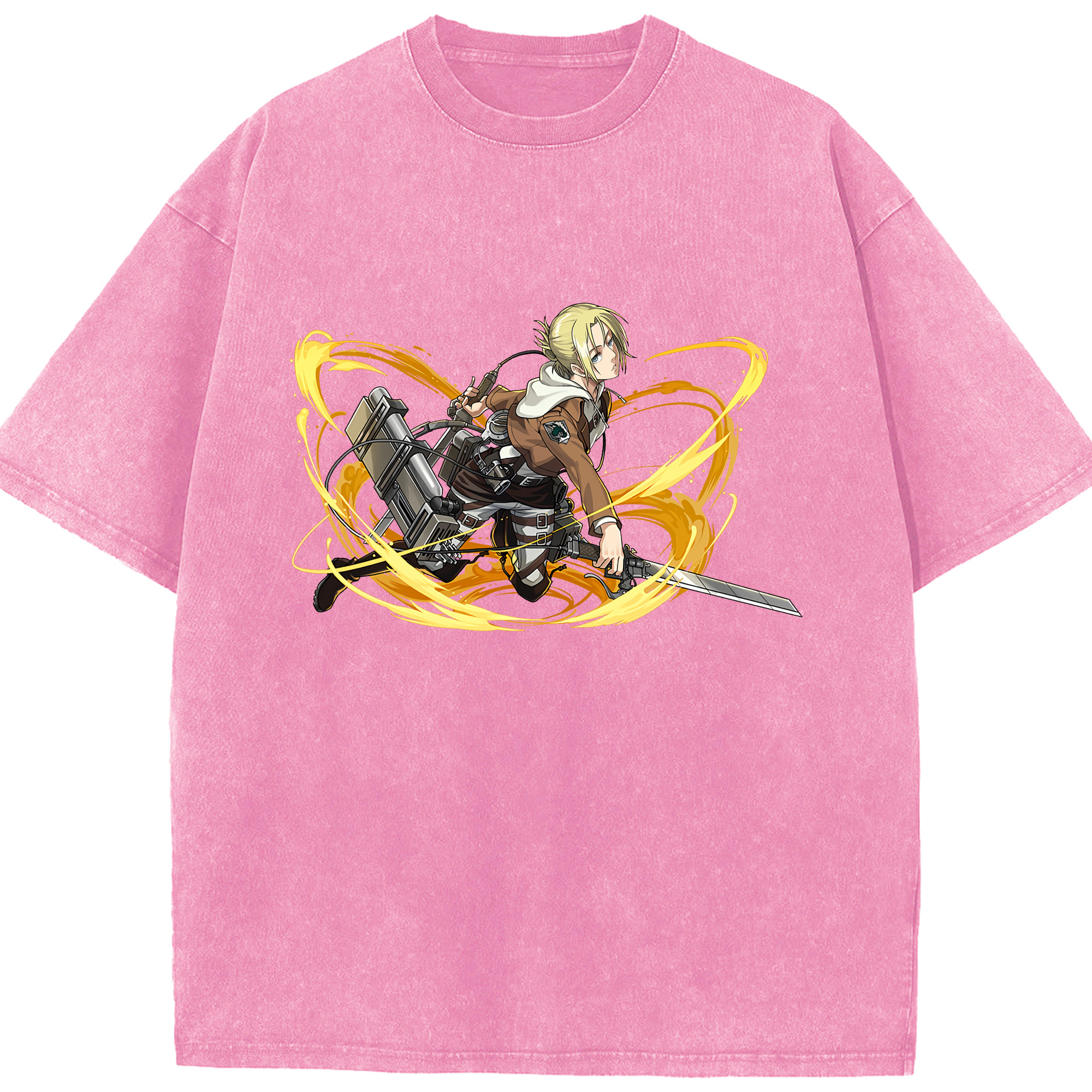 （画像用） 進撃の巨人 アニ・レオンハート Attack on Titan Annie Leonhart 綿100% ヴィンテージ風 半袖Tシャツ（フロントプリント）